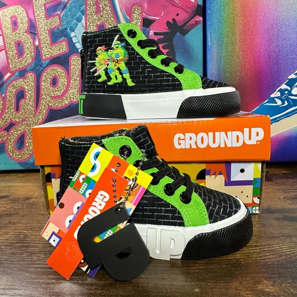 GROUND UP Ninja Turtle High Top Sneakers size 6c - Picture 1 of 8